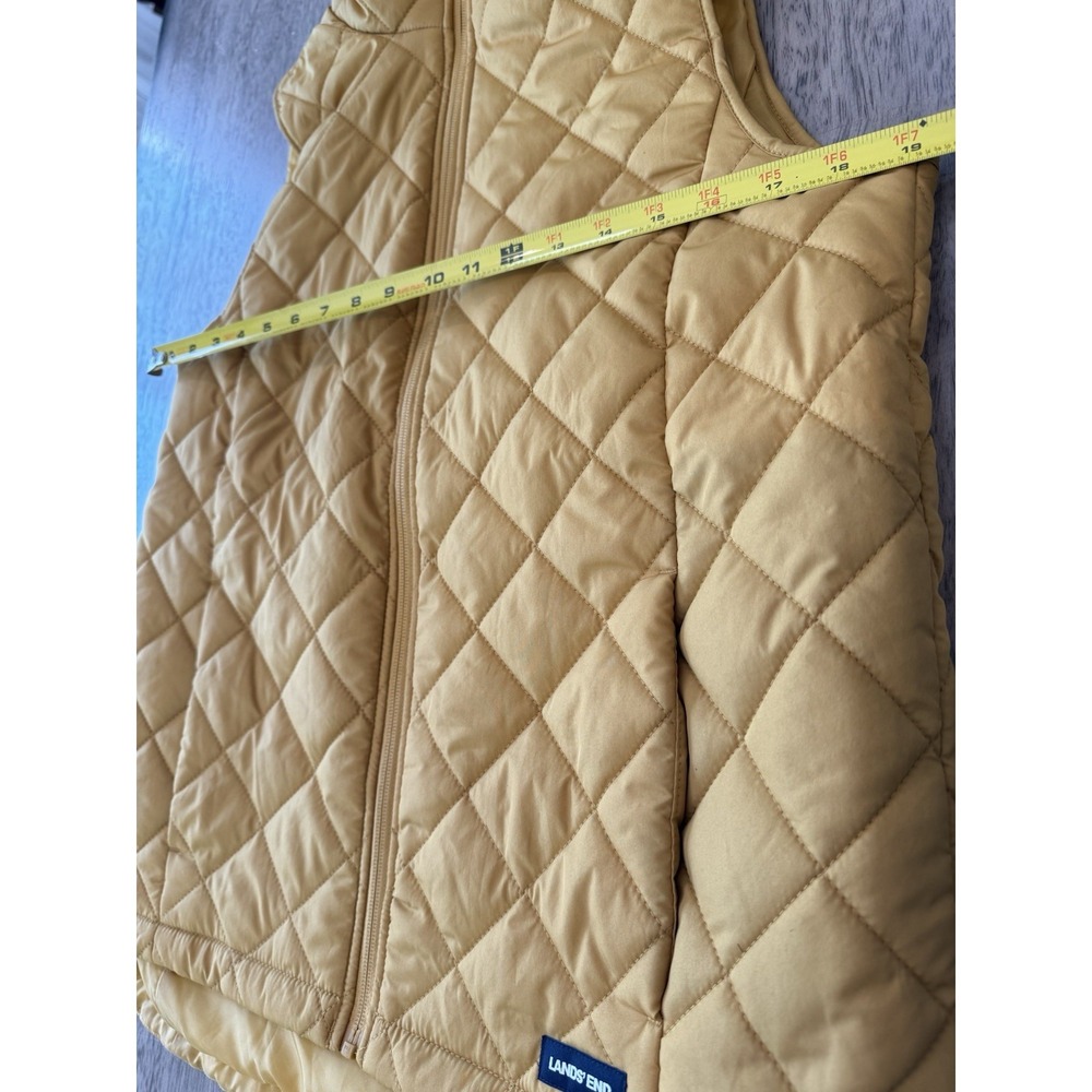 Lands' End Quilted Puffer Vest Zip Up Womens Small 6-8 Polyester Fill Gold - Picture 3 of 8